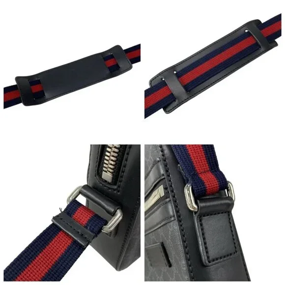 GUCCI GG Supreme Messenger Bag Black Gray Multi PVC Leather - 762-073125 - Picture 7 of 14